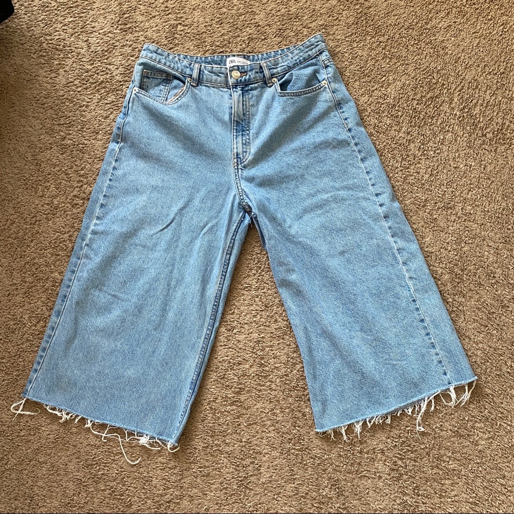 Zara Culottes Blue Denim Jeans